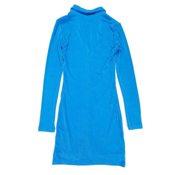 NEW Princess Polly Elody 90s Long Sleeve Knit Button Down Mini Dress Blue 2 y2k - Picture 5 of 6